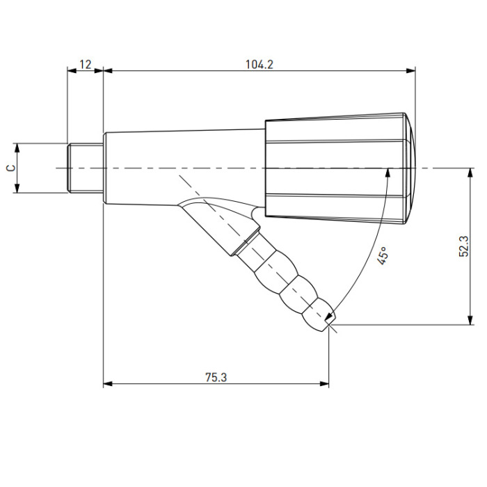 TOF 2000/2 - Gas Tap,  nozzle 45°