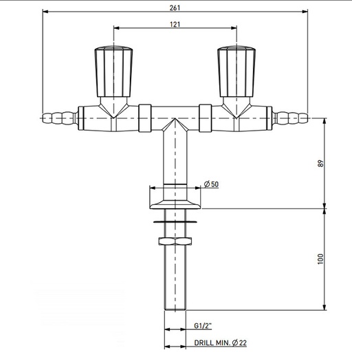 [7 -125225-SA-clinical] TOF 2000/50 - Gas Standout 2 taps – t-distribution G1/2B