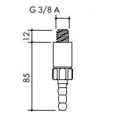 [60 -125225-SA-clinical] TOF 1000/145 - Laboratory fitting for water, straight connection