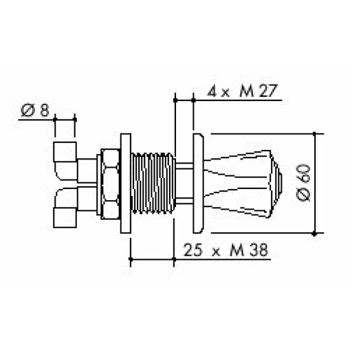 [69 -125225-SA-clinical] TOF 1000/671 - Fume cupboard valve with quick releases for demi water